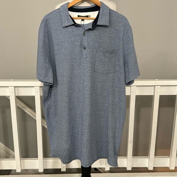NWT Banana Republic Light Blue Performance Pique Polo Chest Pocket Size XXL TALL - Picture 1 of 9